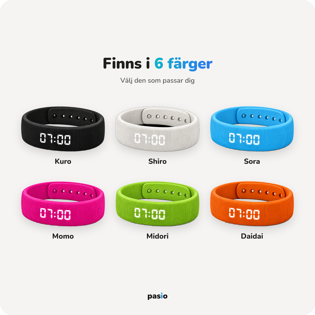 Unova finns i sex färger