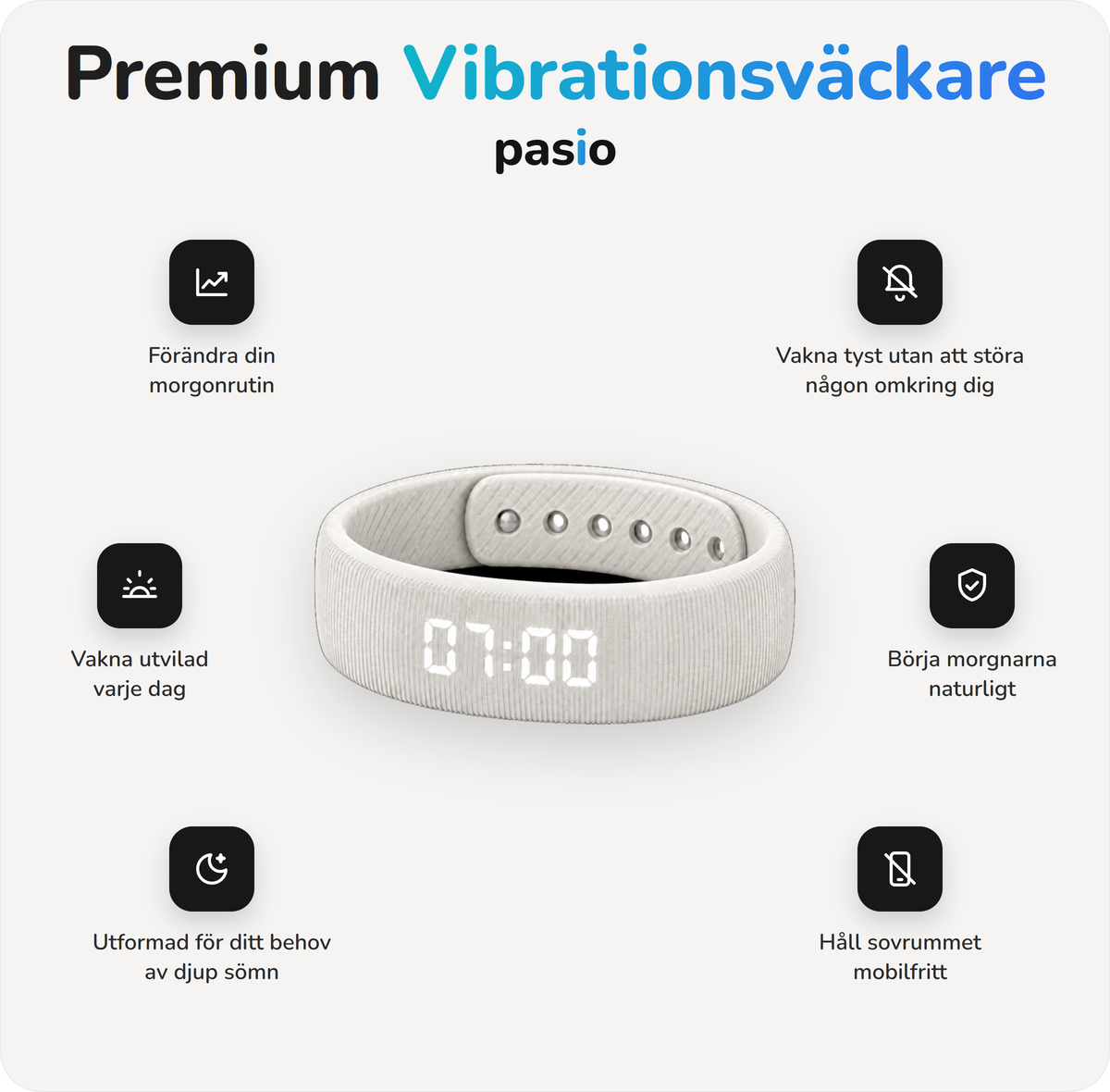 Unova vibrationsväckare Shiro vit